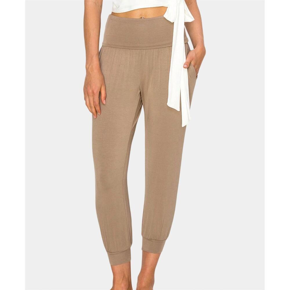 NEW BIJOUROCKS bamboo yoga pant in taupe